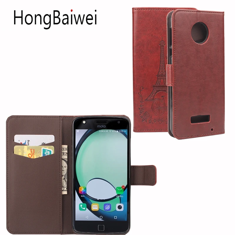 

HongBaiwei for Moto Z Play Case Cover Leather Printed Eiffel Tower Flip Luxury Card Slot Wallet Phone Bag Case for Moto Z Play