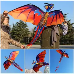 Новый 3D дракон кайт с хвостом воздушные змеи для взрослых воздушные змеи Открытый 100 м кайт линии