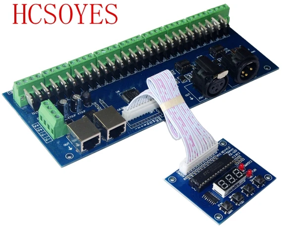 Высокая мощность DC12V 24V 27 CH DMX 27CH RJ45 led диммер 1A * декодер светодиодный RGB
