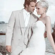 Выполненный на заказ размер цвет две пуговицы жениха смокинги серый Лучший мужской костюм жениха/свадебные костюмы жениха(куртка+ брюки+ галстук+ жилет