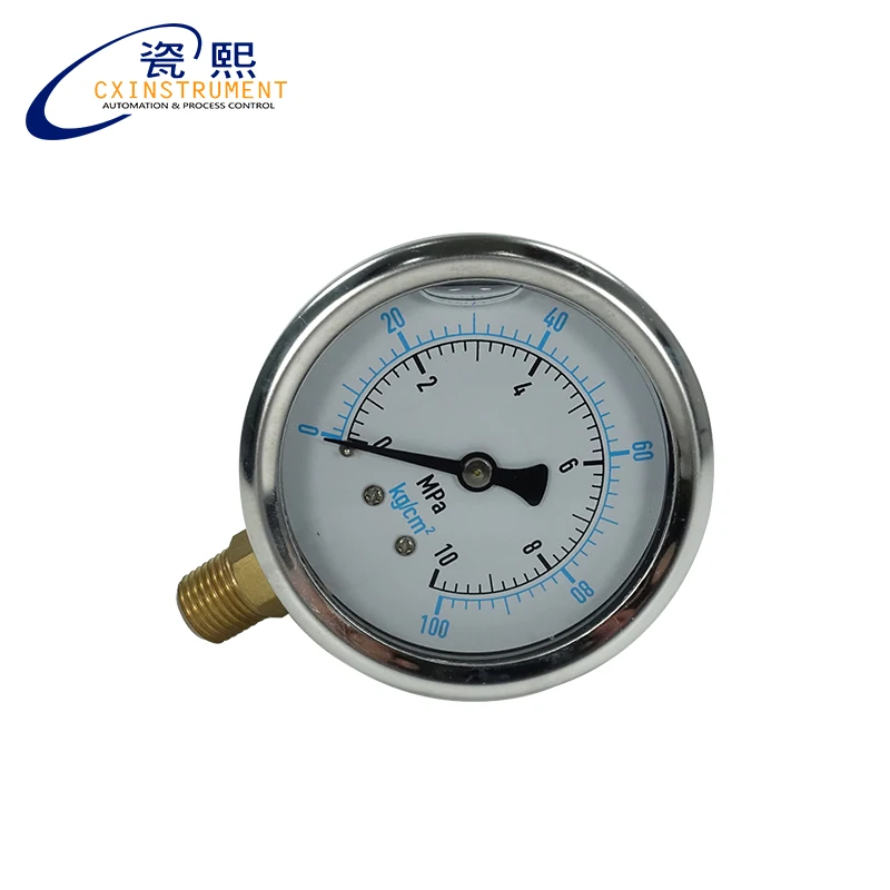 

The 0~60Mpa Measuring Range 60mm Diameter Filler Liquid Stainless Steel Material Oil Pressure Gauge