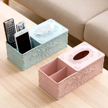 

OTHERHOUSE Desktop Storage Box Case Tissue Box Napkin Holder Smartphone Holder Cosmetics Jewelry Remote Control Organizer Boxes