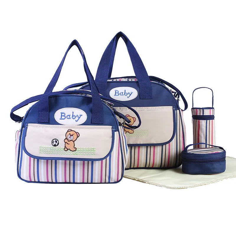 MOTOHOOD Striped Baby Diaper Bag Baby Care Nappy Bag Stroller Handbags For Moms Organizer Baby Carriage Bag 4015.530cm  (7)