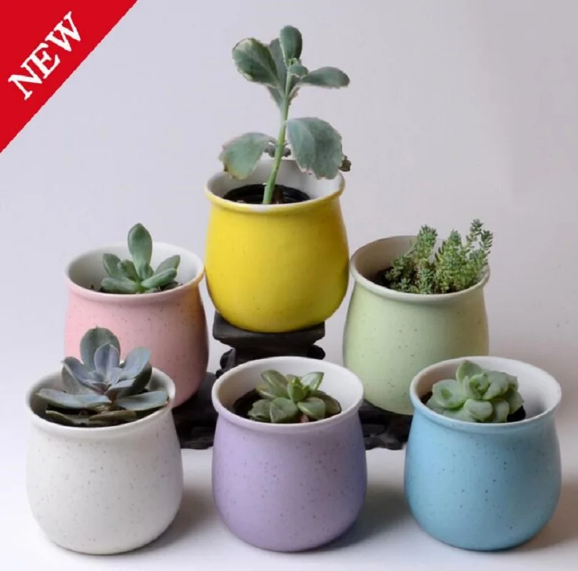

TECHOME Creativity Plants Pot Macaron Color Multicolor High-temperature Ceramics Succulents Flower Pot
