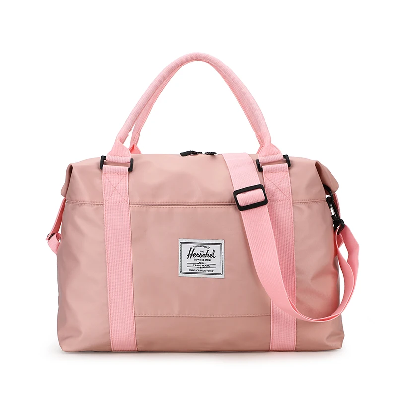 Большая вместительная Водонепроницаемая женская сумка, спортивная сумка, Женская дорожная сумка, розовая сумка через плечо, Портативная сумка - Цвет: Розовый