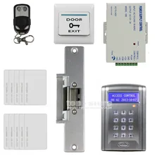 DIYSECUR Remote Controlled Kit Sistema de Segurança de Controle de Acesso Cartão de IDENTIFICAÇÃO com Botão da Campainha + Greve Lock + 10 Free ID cartões