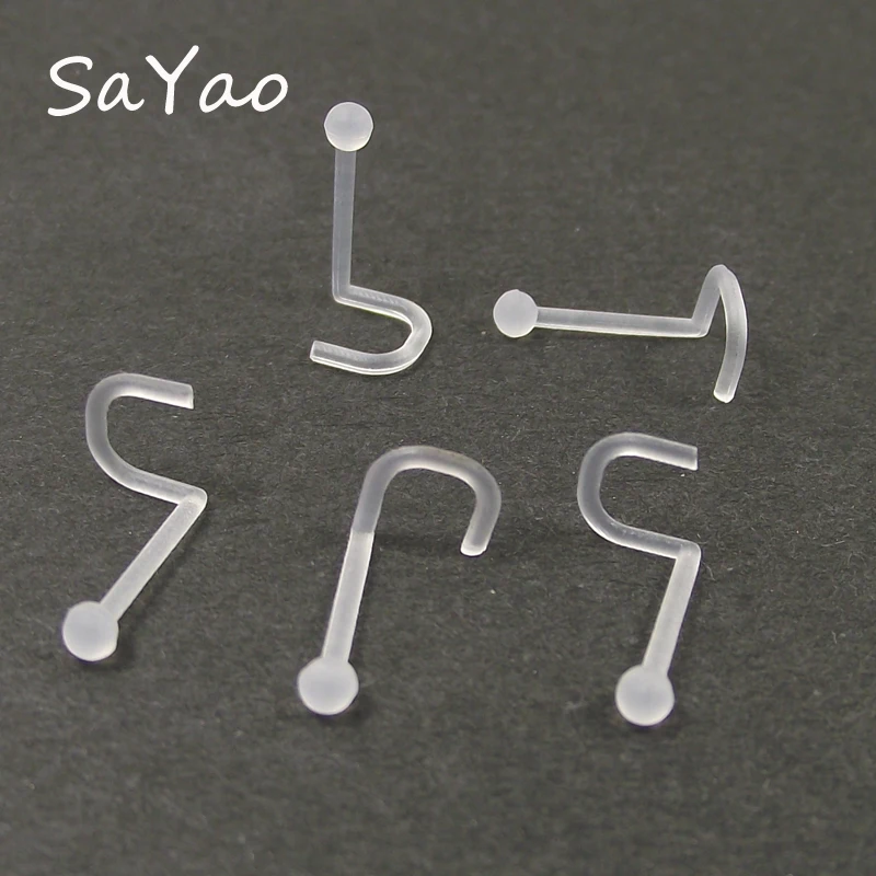 SaYao 5pcs/lot 0.8x7x2mm Clear Transparent Invisible Twist SPIRAL