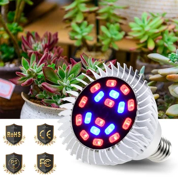 

220V Grow Led Full Spectrum Phyto Lamps E27 Led Plant Growth Bulb 18leds Growing Light For Flower Seedling 20W Grow Box Indoor