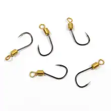 5 шт. вращающаяся вертлюг с рыболовным крюком для пресной воды и соленой воды рыболовные снасти делая крюк