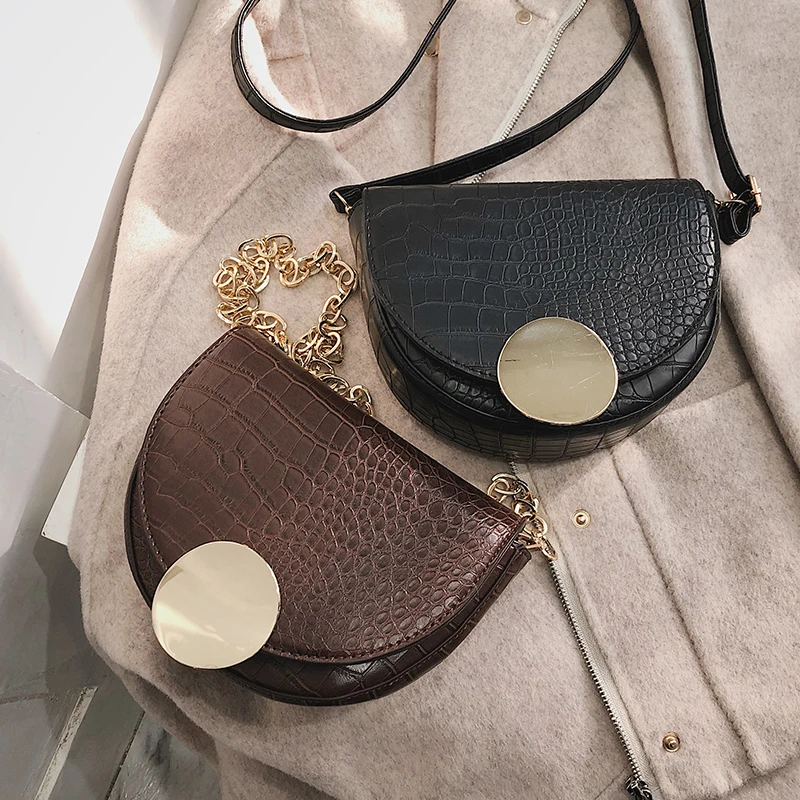 

Alligator Vintage Chain Shoulder Messenger Bags Lens Women Purses and Handbags Crossbody Bags