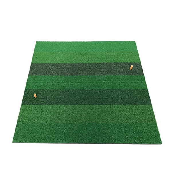 100x100x2cm Golf Practice Mats Green Patchwork Golf Hitting Grass Mat with 2Tees & 8Balls 8989