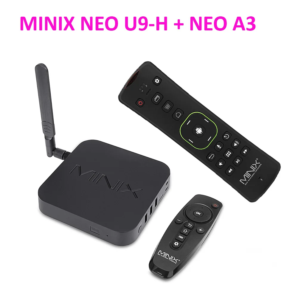 DHL MINIX NEO U9-H+ A3 Смарт ТВ коробка с голосом Вход воздуха Мышь 64-битному восьмиядерному медиахаб для Android 2 Гб 4 K ТВ-Приставка Smart ТВ коробка - Цвет: U9H with A3