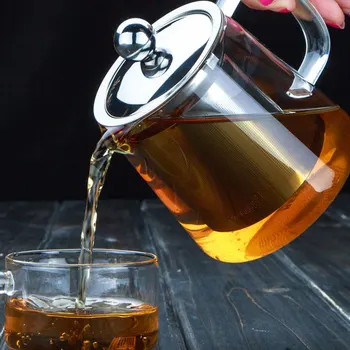 

550ML Glass stainless steel teapot sets drinkware tools coffee tea pot for flower tea cup with handle/lid