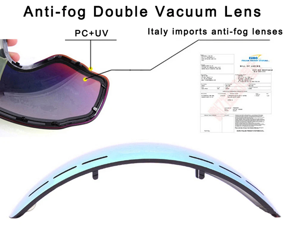 LOCLE лыжные очки UV400 лыжные очки двойные линзы противотуманные Лыжные Сноуборд очки лыжные очки с коробкой и дополнительной линзой