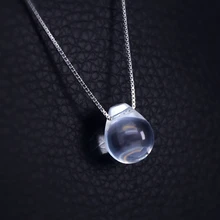 Blanco Crystal Sirena de Tear Drop Collar Llamativo Cadena 925-sterling-silver | Piedra Natural Sterling de Plata de La Joyería para Las Mujeres