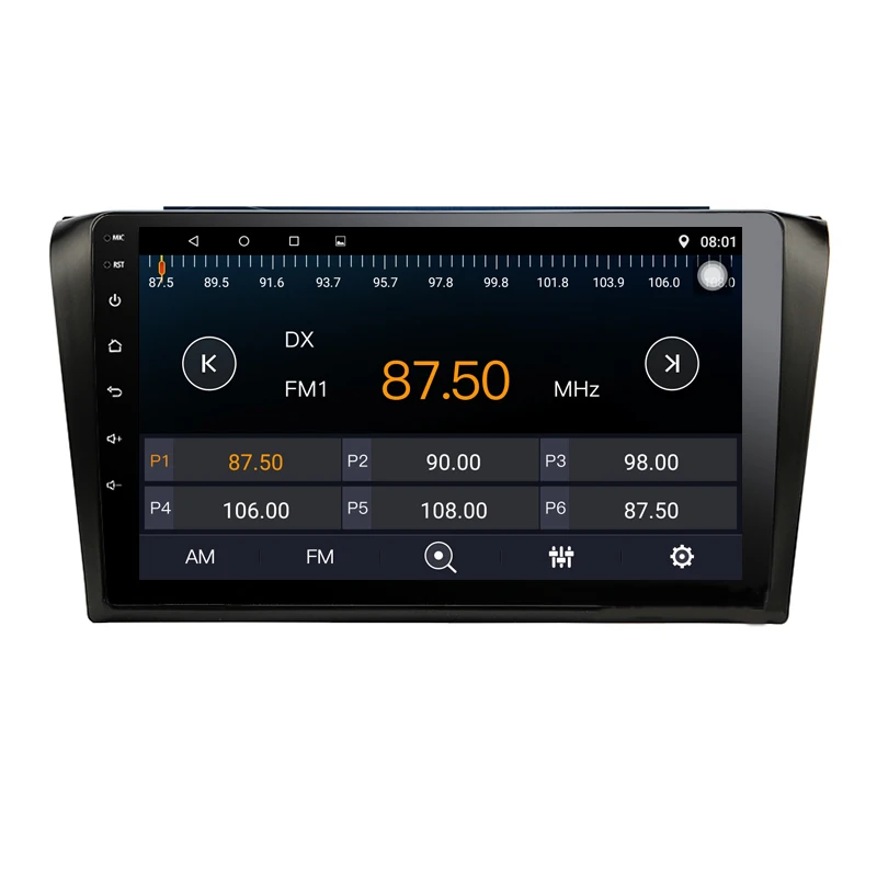 Top Quad Core Android 9.1 1G RAM Car Radio for Old Mazda 3 Mazda3 2006 2007 2008 2009 with GPS Navigation steering wheel Free map 1