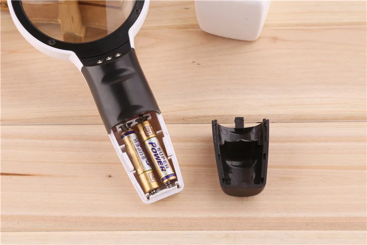 10X 110mm Diameter Handheld Magnifying Glass with LED Light Portable Magnifying Glass White Magnifier-13