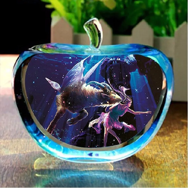Goedkoop 80mm hoge kwaliteit transparante diy apple glad kristalglas constellation custom sphere verjaardagscadeautjes thuis decoratieve ambachten