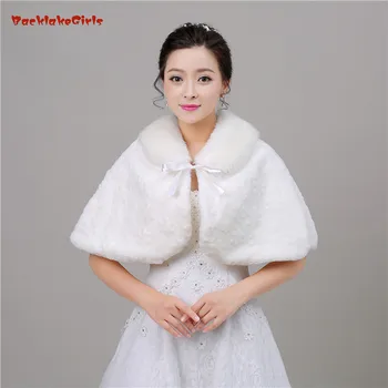 

2018 New High Quality Faux Fur Stoles Wedding Wrap Bolero Bridal Accessories Cape Cloak Stock