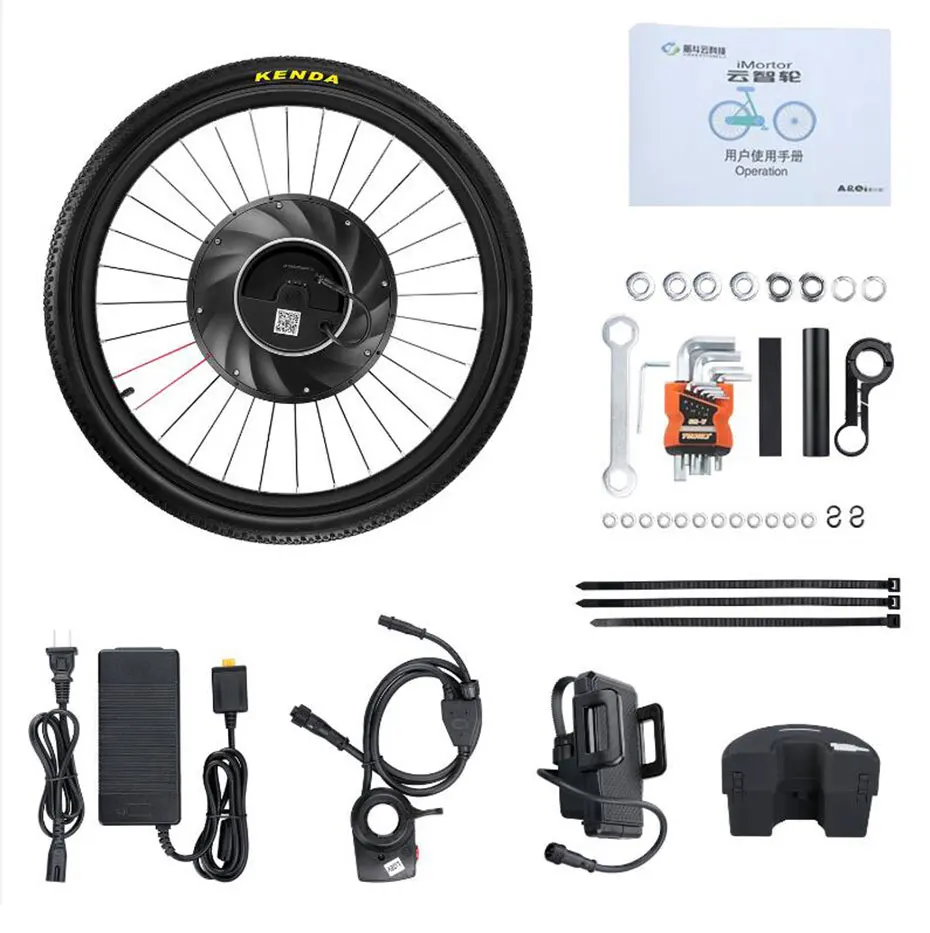 Clearance Imortor All in One Electric Bicycle Motor Wheel 20" 24" 26" 27.5"700C 29" USB 36V 250W Electric Bike Conversion Kit with Battery 12