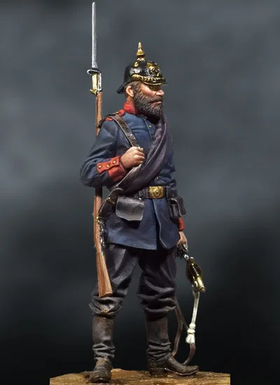 Сборочные неокрашенные весы 1/32 54 мм солдат 1871 фигура модель из смолы|resin model|54mm