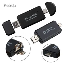 Kebidu 3 в 1 для android otg кардридер USB 2,0 универсальный OTG TF/SD карта для Android телефона компьютера