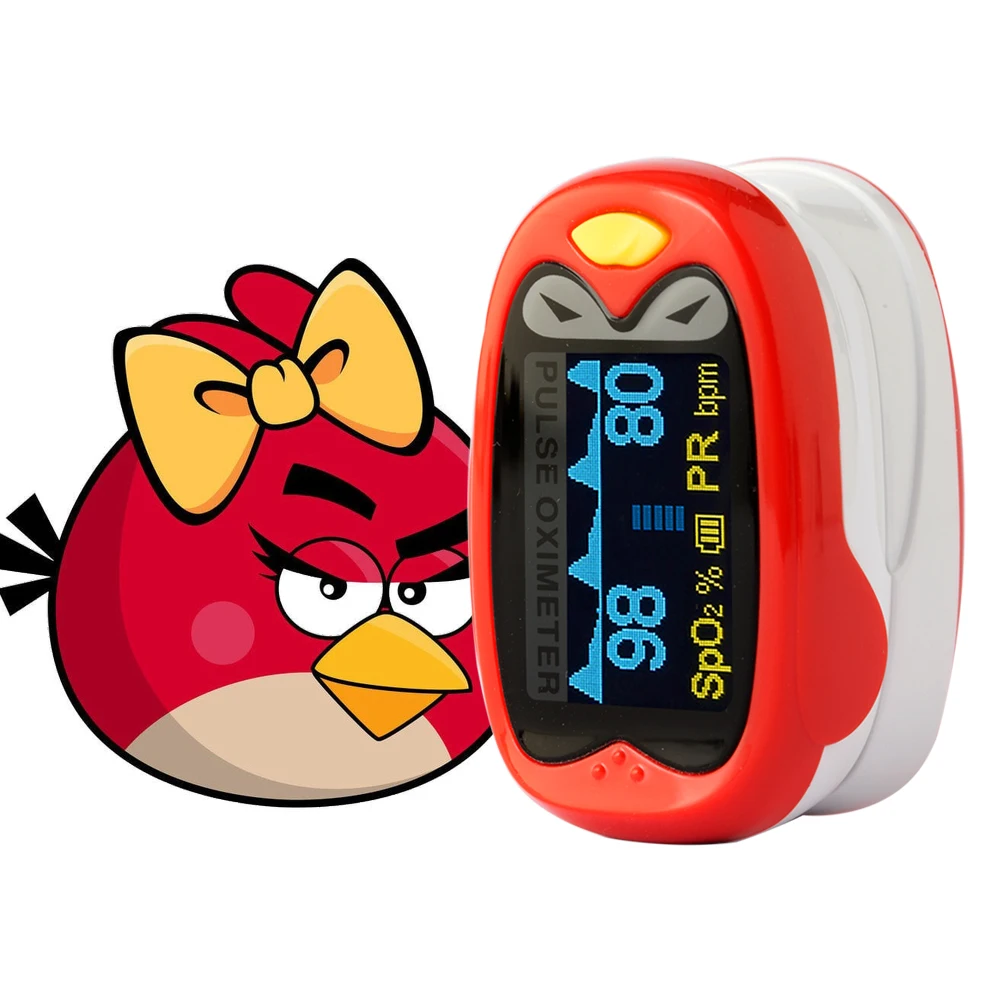 

Pediatri Children Kids Pulse Oximeter Oximetro de pulso OLED Anti-swallowing Design Rechargable Battery OLED Screen USB