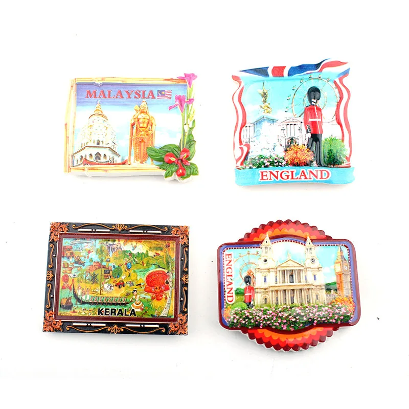New Creative Resin 3D Fridge ENGLAND MALAYSIA KERALA World Trip