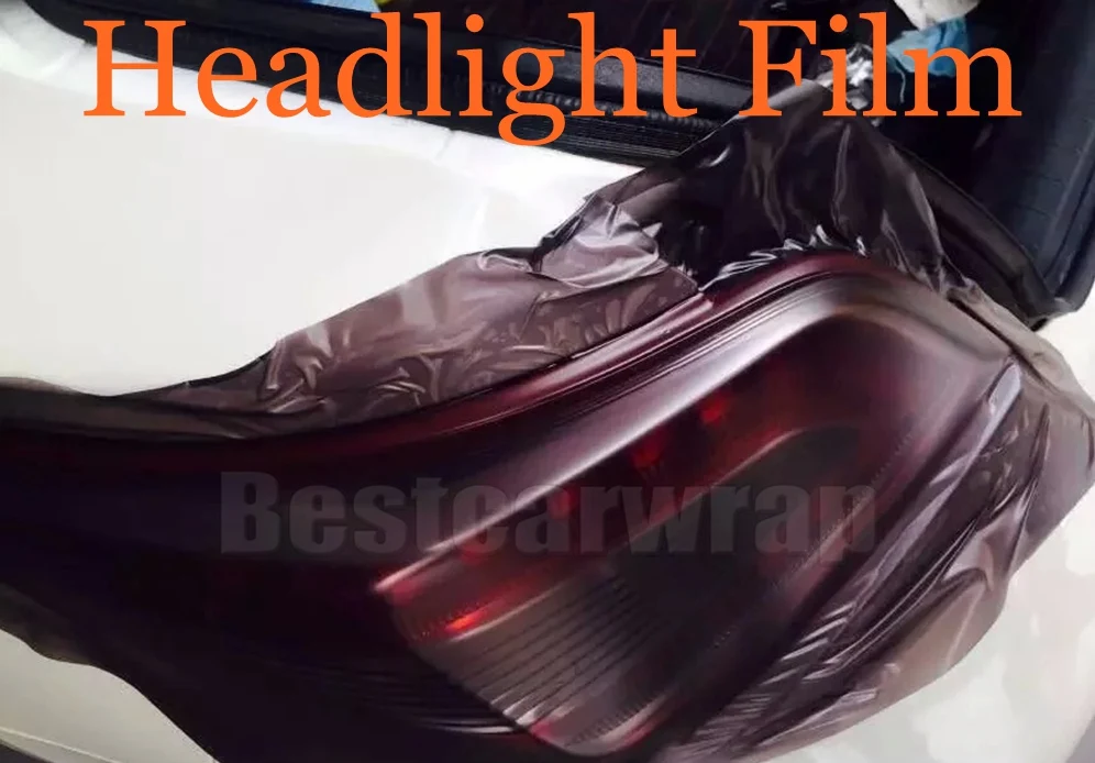 Matte Black Headlight Film Tint Taillight / Motorbike Headlight Rear