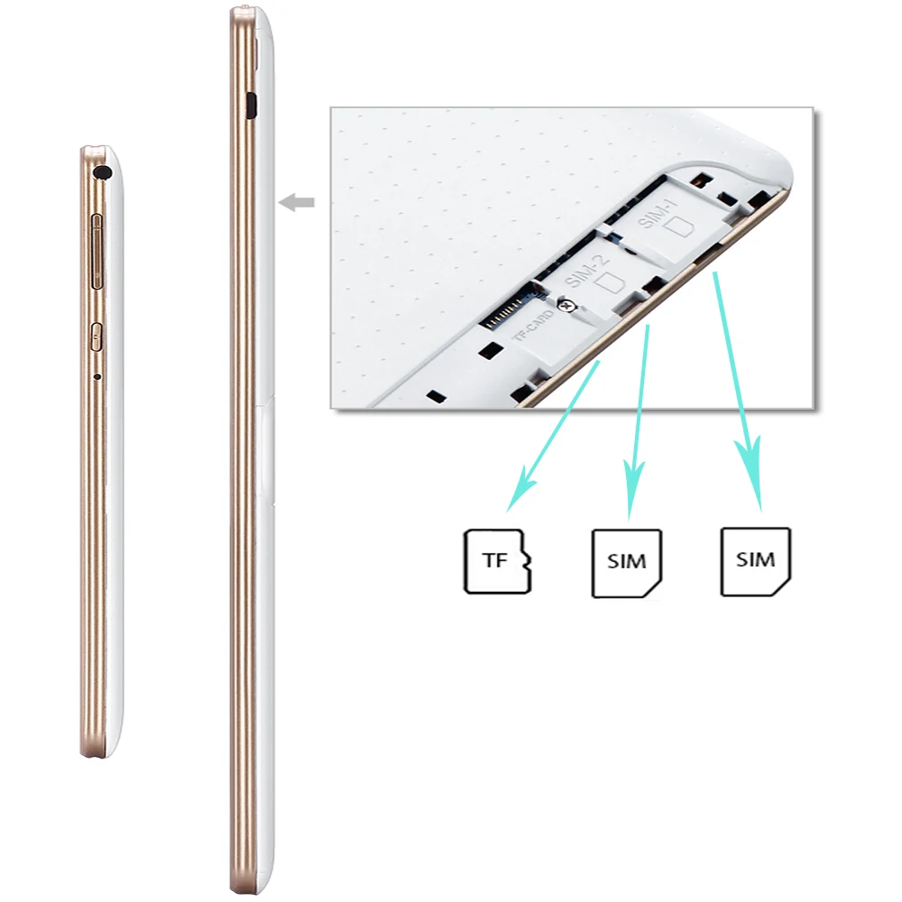 10 inch Tablet PC Octa Core 4GB RAM 32GB ROM 5.0MP Android 8.0 GPS 1280*800 IPS Dual SIM Cards 3G WCDMA GPS Tablets PC+32gbtf