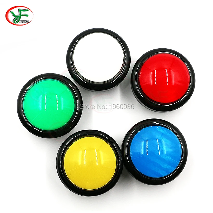 Green LED Lighted Arcade Indicator Lamp With Big Round Push Button