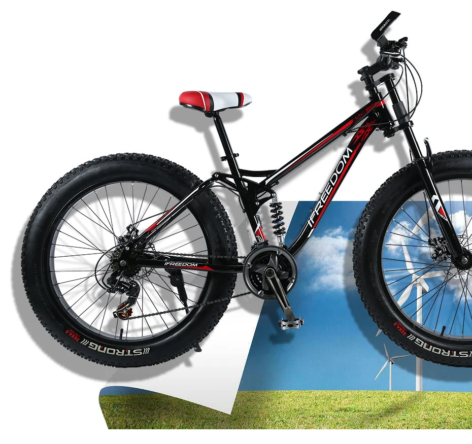 Sale Love Freedom High Quality Bicycle 21/24 Speed Mountain Bike 26 Inch 4.0 Fat Tire Snow Bike Double disc Shock Absorbing Bicycle 2