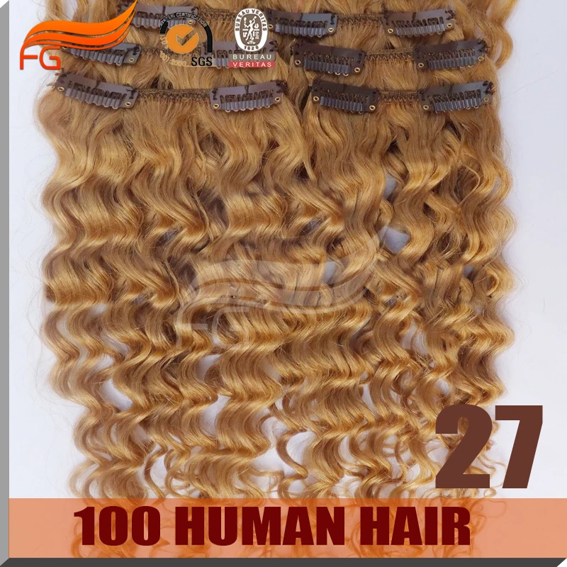 

2016 New Coming Virgin Mongolian Human Hair Deep Curly Clip In Hair Extensions For Black Woman