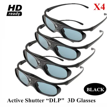 

(4pcs/lots) Active DLP Link 3D Glasses Compatible With Optama/Acer/BenQ/ViewSonic/Sharp/Dell DLP Link Projectors DLP 3D Ready