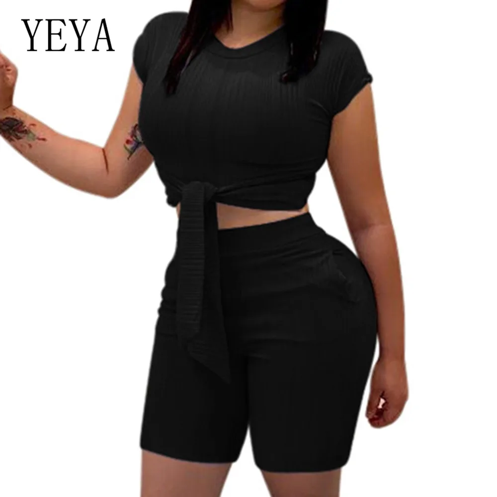 YEYA XXXL 2 Piece Set Casual Fitness Summer Clothes for Women Crop Top and Biker Shorts Sweat Suit Sexy Two Piece Matching Sets YEYA XXXL 2 Piece Set Casual Fitness Summer Clothes for Women Crop Top and Biker Shorts Sweat Suit Sexy Two Piece Matching Sets