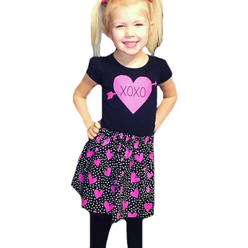 2 шт. футболка и юбка в горошек для девочек|girls clothing sets|kids setclothing sets |