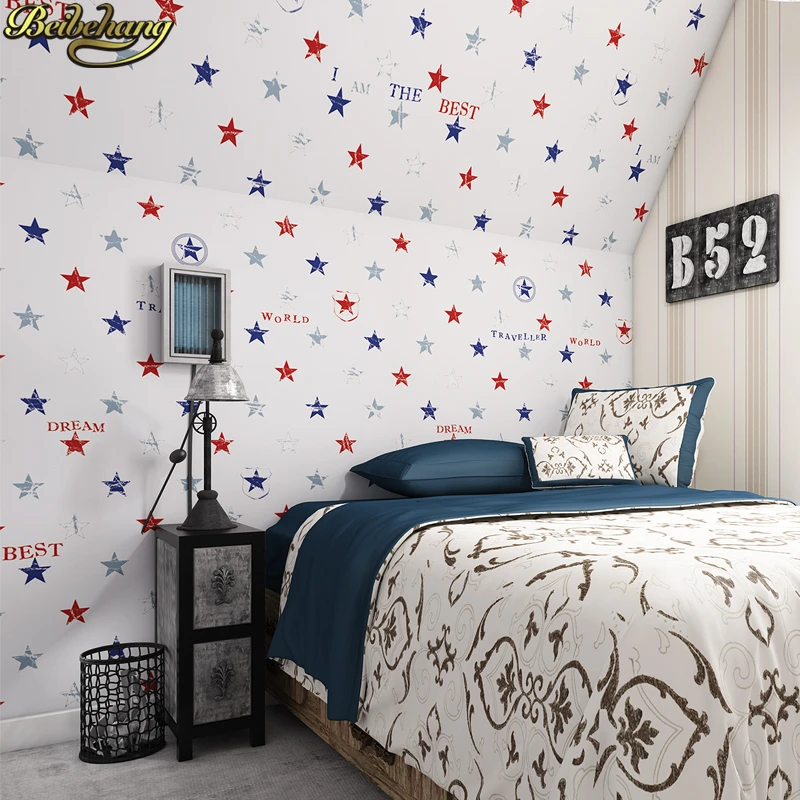 

beibehang American Pentagram wallpaper for walls 3 d papel de parede wall papers home decor Children's room Living Room Bedroom