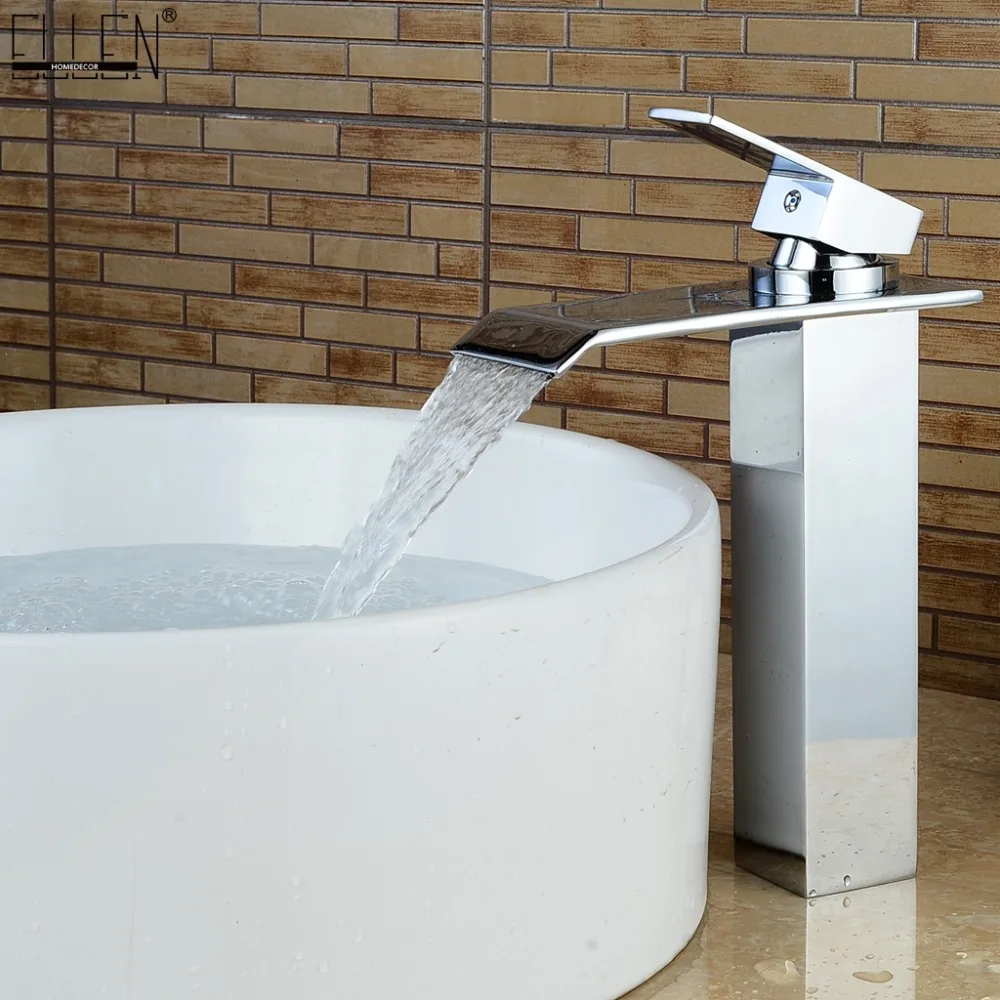 Buy Tall Waterfall Vessel Bathroom Hot & Cold Faucet
