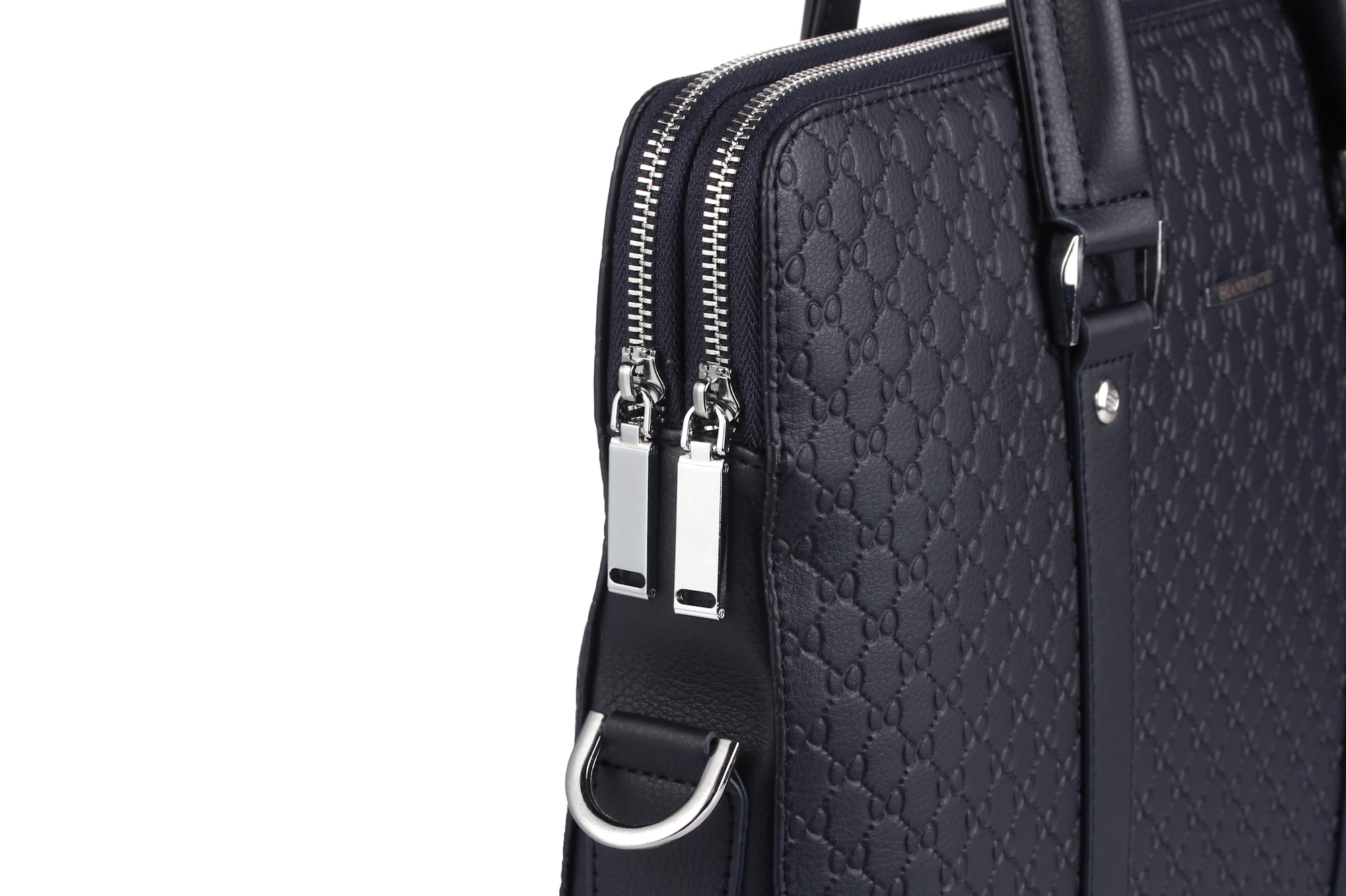 Doble capa de microfibra de cuero sintético de los hombres Maletín de negocios Casual bolso de hombro bolsa de mensajero portátil bolso de viaje - 4