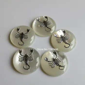 

100pcs/lot 16mm Silver Color 12 Zodiac & Horoscope Natural Mother of Pearl Shell for DIY Jewelry 12 Zodiac MOP Pearl Shell