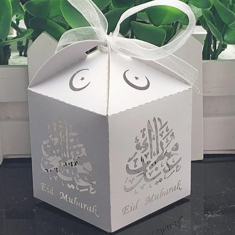50 шт. EID MUBARAK коробка для конфет Рамадан Kareem Подарочный пакет хранения Сделай Сам