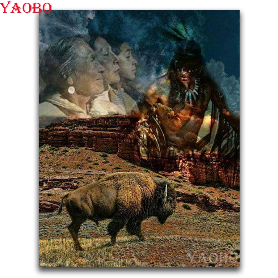 

Full Square/Round Drill 5D DIY Diamond Painting Yak cow 3D Diamond Embroidery Indians Cross Stitch kits Mosaic Home Decor Gift