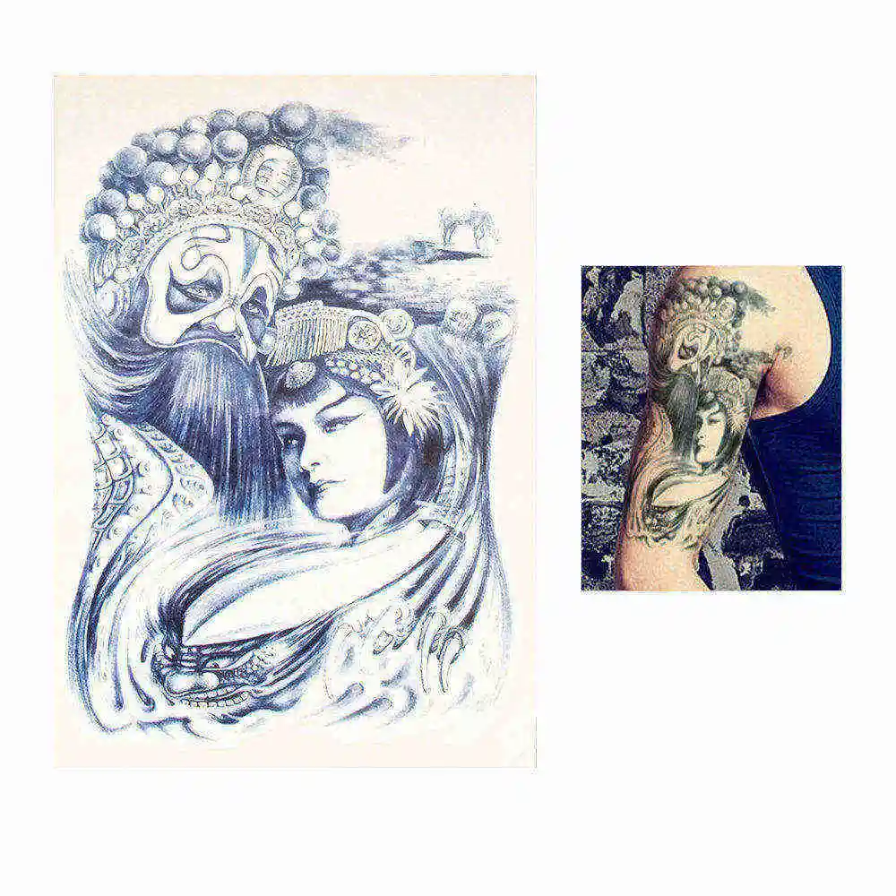 1 шт. долговечная Мужская и женская наклейка кленовый лист слова звезда волна тату наклейка Дизайн HB537 водонепроницаемый временные татуировки боди-арт