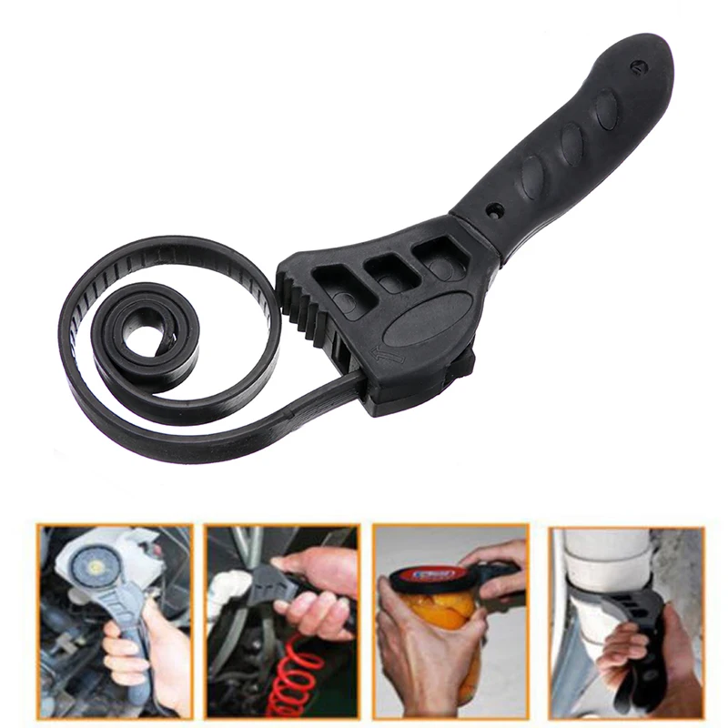 500mm Universal Rubber Strap Wrench Adjustable Spanner Opener Wrench Black Car Repair Tools For Any Shape Opener Hand Tool