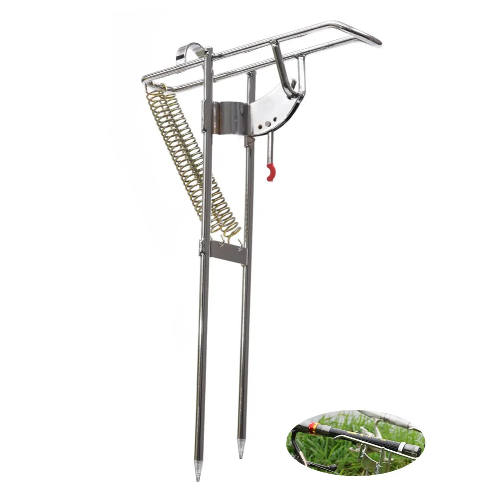 

Fishing Rod Holder Automatic Double Spring Angle Fish Tackle Bracket Anti-Rust Pole Rod Mount Steel Fishing Gear Pesca Accessory