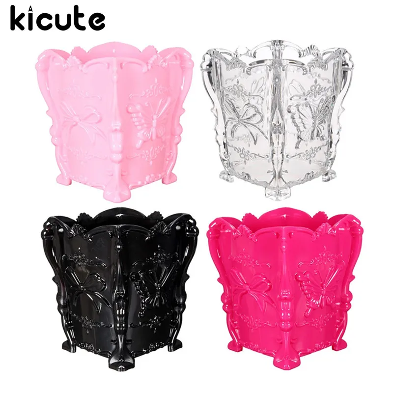 

Kicute Hot Acrylic Pen Pencil Holder Makeup Cosmetic Brush Pen Storage Box Case Holder Organizer Stand for Office School Supply