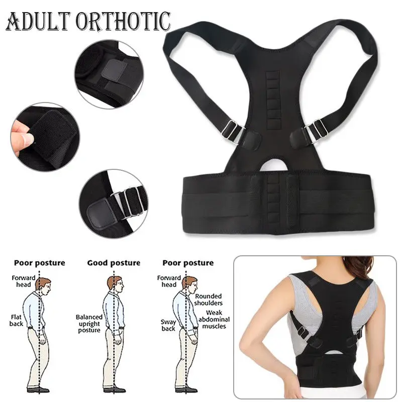 

Adjustable Posture Support Brace Magnet Therapy Straps Back Neck Shoulder Straight Corrector Spine Belt Megnetic Corset Unisex