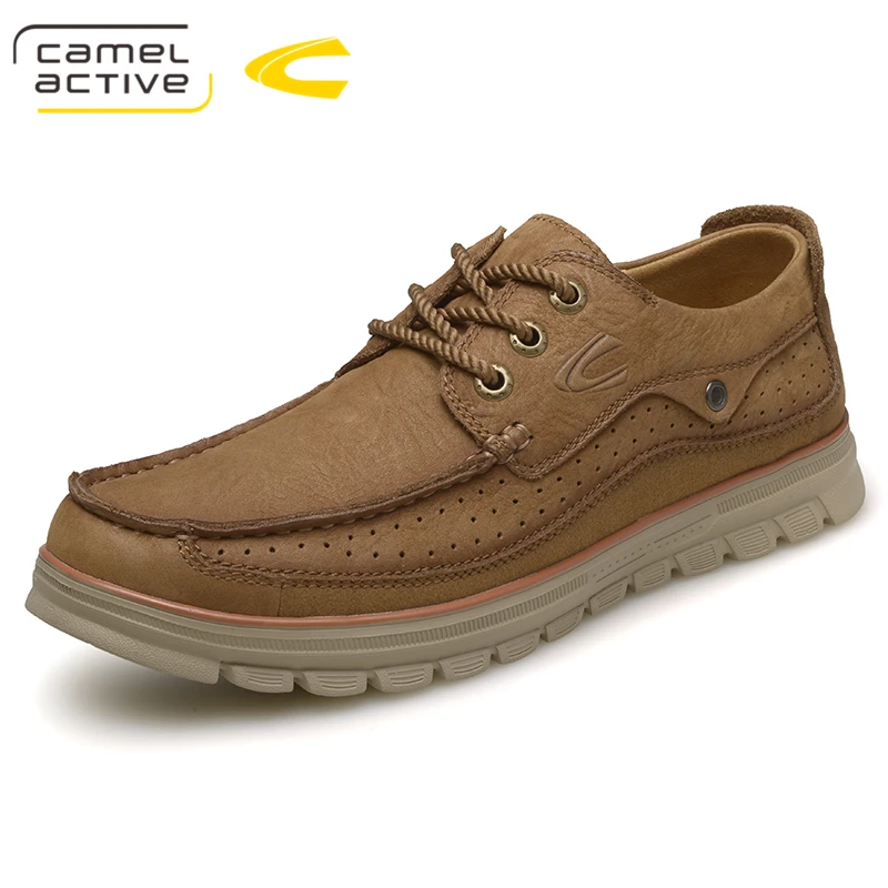 Camel Active High Quality Genuine Leather Shoes Mens Shoes Outdoor Male Casual Leather Flats Comfortable Mens Shoes Large Sizes