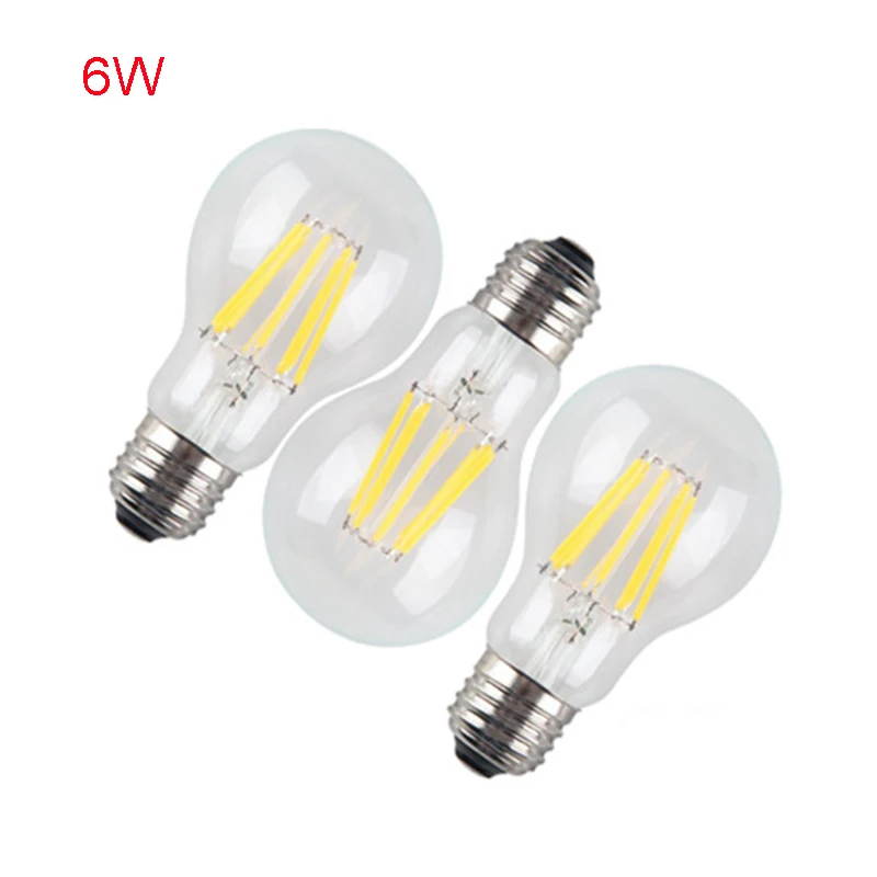 Ретро Led накаливания свет лампы e27 2 Вт 4 6 8 85 265 В A60 Clear стекло оболочки старинные