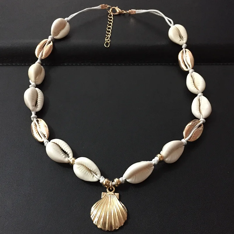 

Natural Shell gold cowrie Shell necklace women best friend cowry seashell necklace bijoux collier femme bohemian jewellry